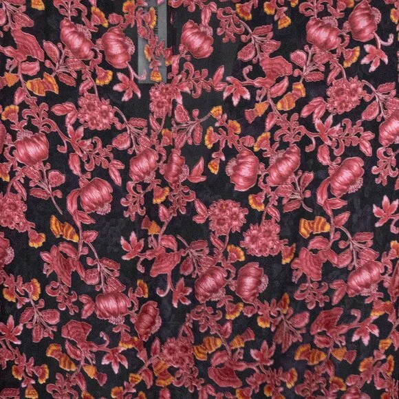 Alice and Olivia Desiree Sheer Top Silk Tapestry Vamp Romance Goth Dopamine - Picture 11 of 13